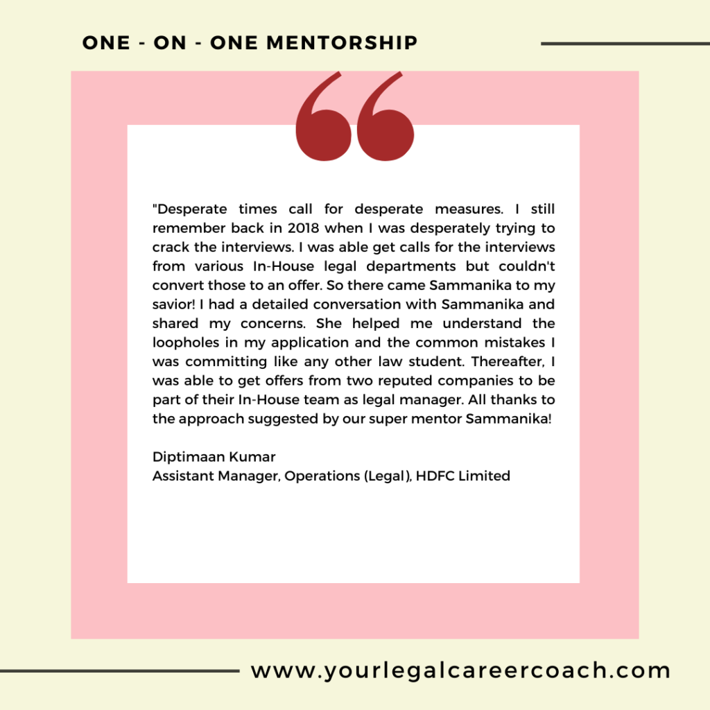 One On One Mentorship - YLCC