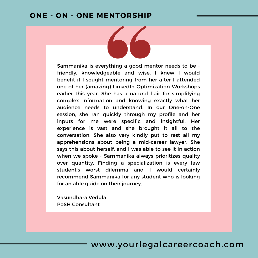 One On One Mentorship - YLCC